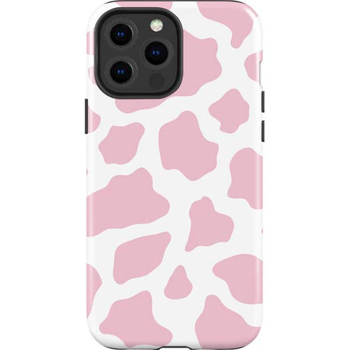 Pink Cow Print iPhone 15 Pro Max Impact Case