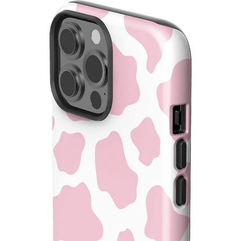 Pink Cow Print iPhone 15 Pro Max Impact Case