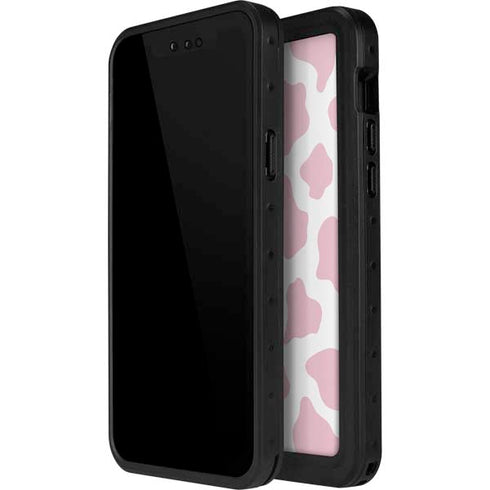 Pink Cow Print iPhone 14 Pro Max Waterproof Case