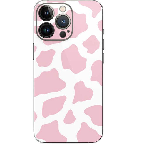 Pink Cow Print iPhone 14 Pro Skin