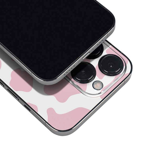 Pink Cow Print iPhone 14 Pro Skin