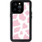 Pink Cow Print iPhone 14 Pro Waterproof Case