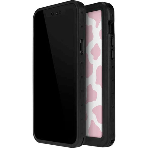 Pink Cow Print iPhone 14 Pro Waterproof Case