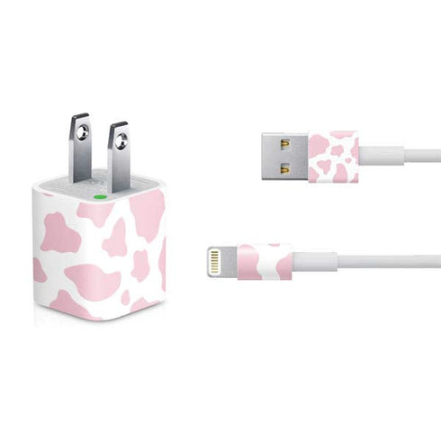Pink Cow Print iPhone Charger (5W USB) Skin