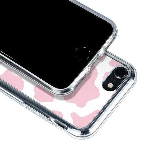 Pink Cow Print iPhone SE (2nd & 3rd Gen) Clear Case
