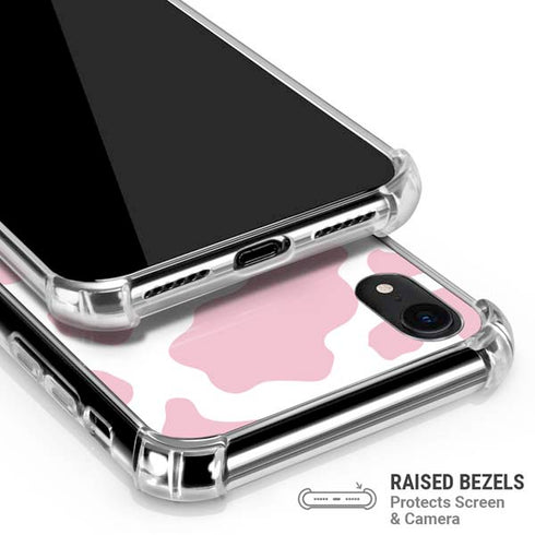 Pink Cow Print iPhone XR Clear Case