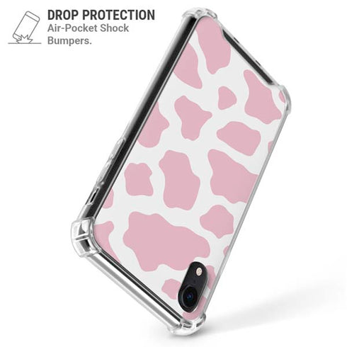 Pink Cow Print iPhone XR Clear Case