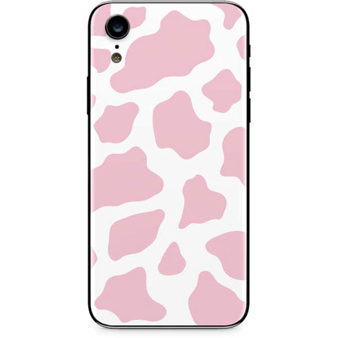 Pink Cow Print iPhone XR Skin