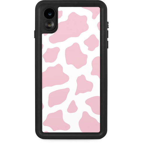 Pink Cow Print iPhone XR Waterproof Case