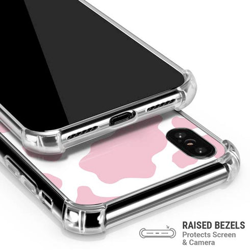Pink Cow Print iPhone XS Max Clear Case