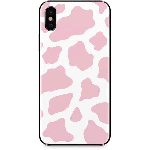 Pink Cow Print iPhone XS Max Skin
