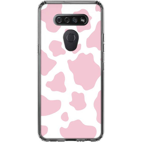 Pink Cow Print LG K51/Q51 Clear Case