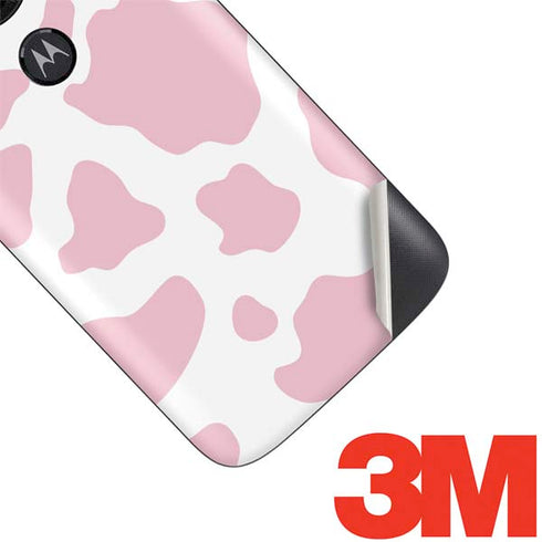 Pink Cow Print Moto E5 Play Skin
