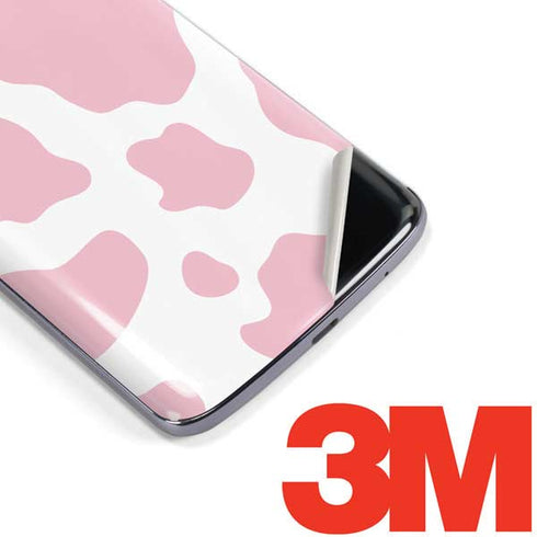 Pink Cow Print Moto E5 Plus Skin