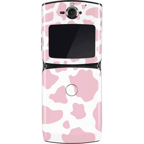 Pink Cow Print Motorola RAZR Skin