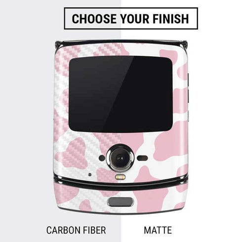 Pink Cow Print Motorola RAZR Skin