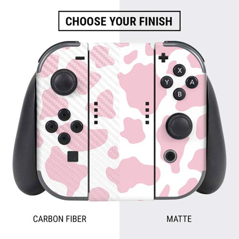 Pink Cow Print Nintendo Switch Bundle Skin