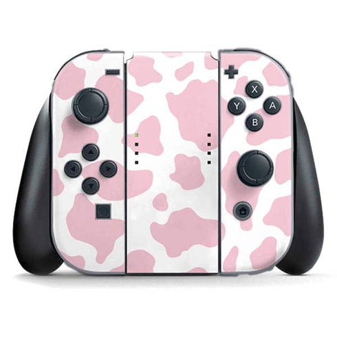 Pink Cow Print Nintendo Switch (2017-2021) Joy-Con Controller Skin