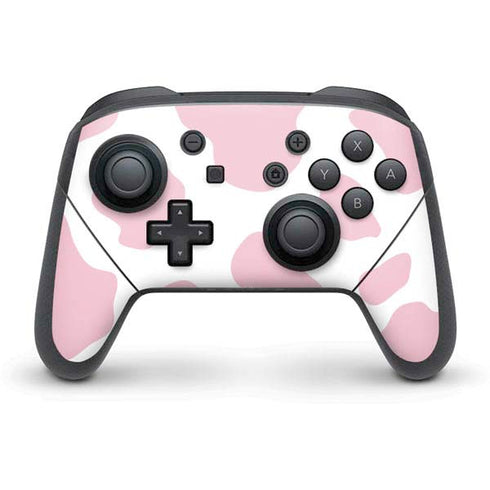 Pink Cow Print Nintendo Switch Pro Controller Skin