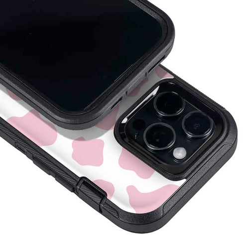 Pink Cow Print Otterbox Defender iPhone Skin