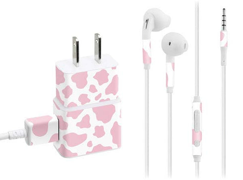 Pink Cow Print Phone Charger Skin
