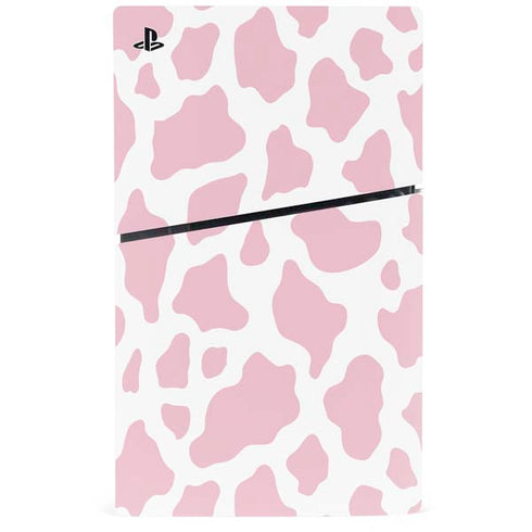 Pink Cow Print PS5 Slim Disk Bundle Skin