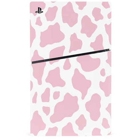 Pink Cow Print PS5 Slim Digital Edition Bundle Skin