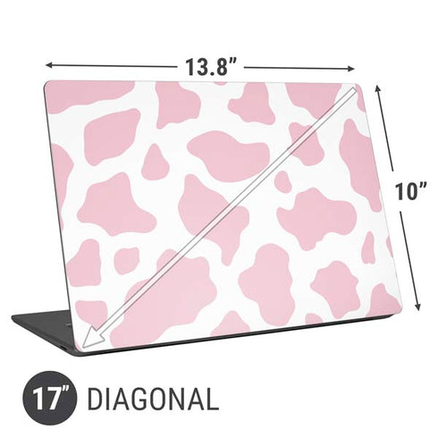 Pink Cow Print Universal Laptop 17in (13.8 x 10in) Skin