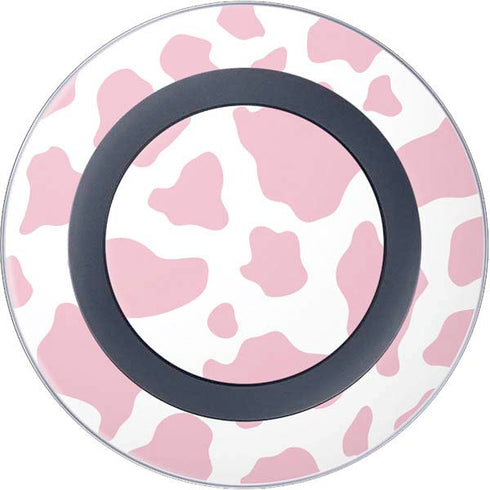 Pink Cow Print Wireless Charger Skin