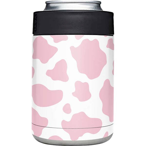 Pink Cow Print Yeti Colster Can Insulator Skin