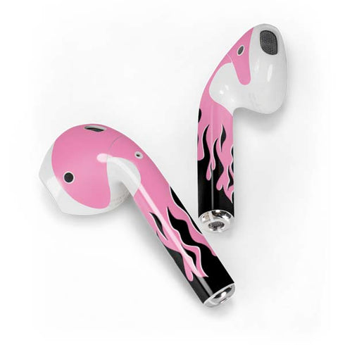 Pink Flames Apple AirPods Skin