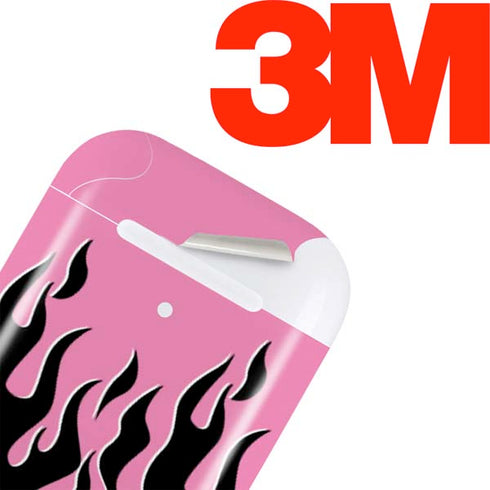 Pink Flames Apple AirPods Skin