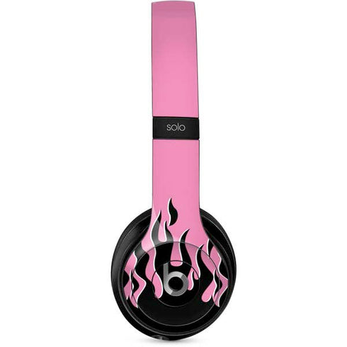 Pink Flames Beats Solo 2 Wired Skin
