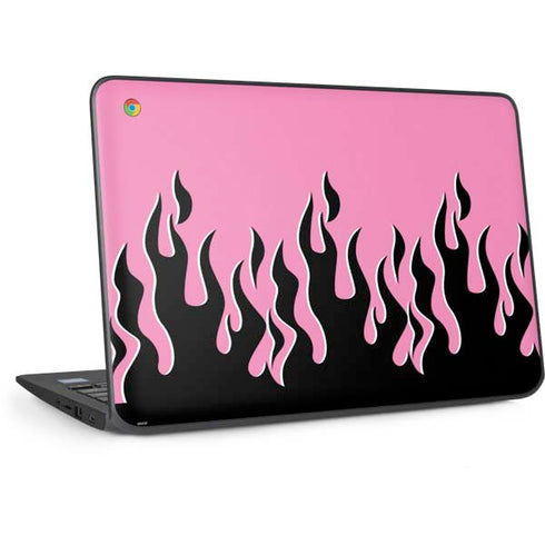 Pink Flames HP Chromebook Skin