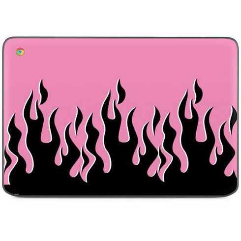 Pink Flames HP Chromebook Skin