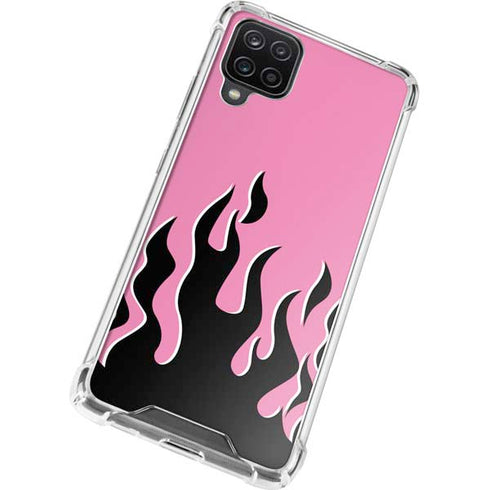 Pink Flames Galaxy A12 Clear Case