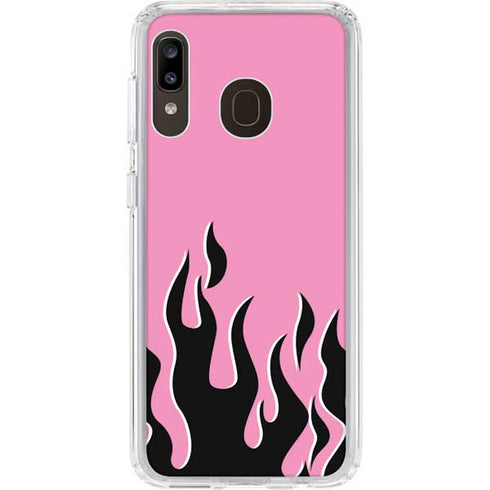 Pink Flames Galaxy A20 Clear Case