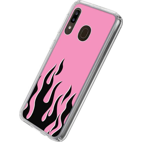 Pink Flames Galaxy A20 Clear Case