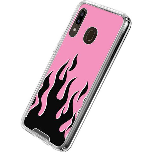 Pink Flames Galaxy A30 Clear Case