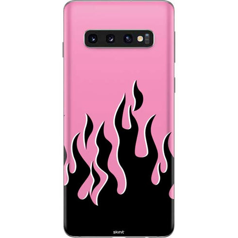 Pink Flames Galaxy S10 Skin