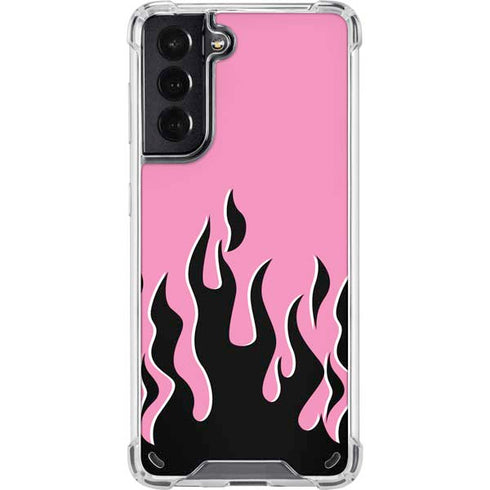 Pink Flames Galaxy S21 5G Clear Case