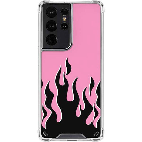 Pink Flames Galaxy S21 Ultra 5G Clear Case