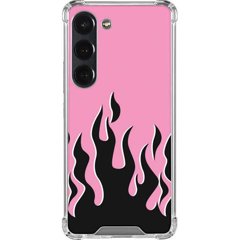 Pink Flames Galaxy S23 Clear Case