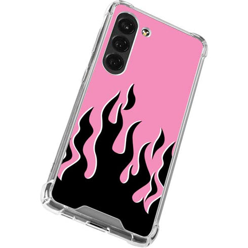 Pink Flames Galaxy S23 Clear Case