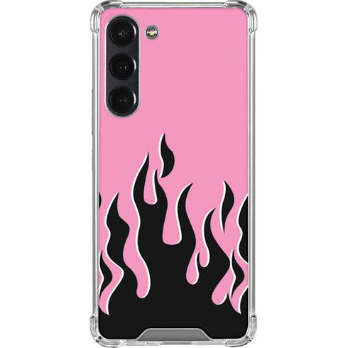Pink Flames Galaxy S23 Plus Clear Case