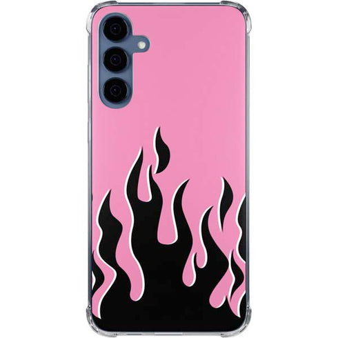 Pink Flames Galaxy S24 Clear Case