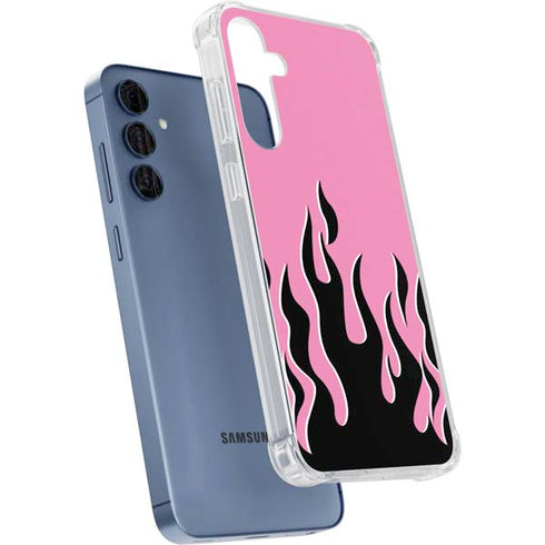 Pink Flames Galaxy S24 Clear Case