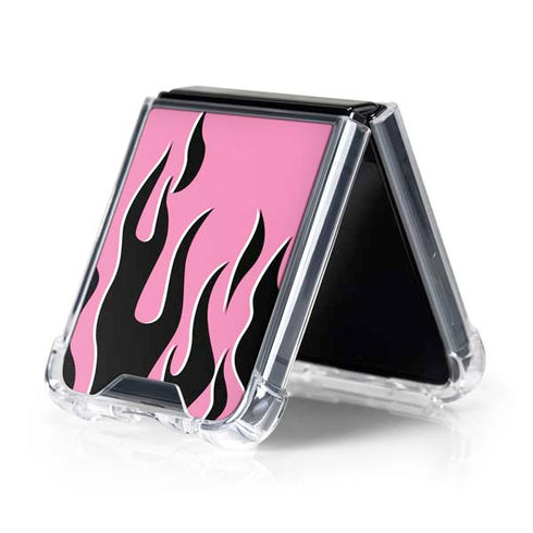 Pink Flames Galaxy Z Flip5 5G Clear Case
