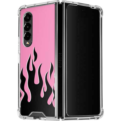 Pink Flames Galaxy Z Fold4 5G Clear Case