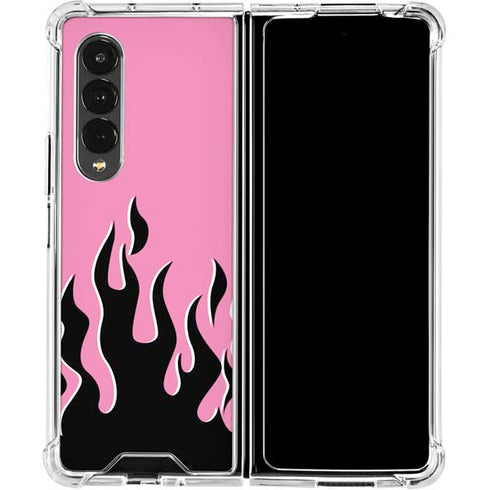 Pink Flames Galaxy Z Fold4 5G Clear Case